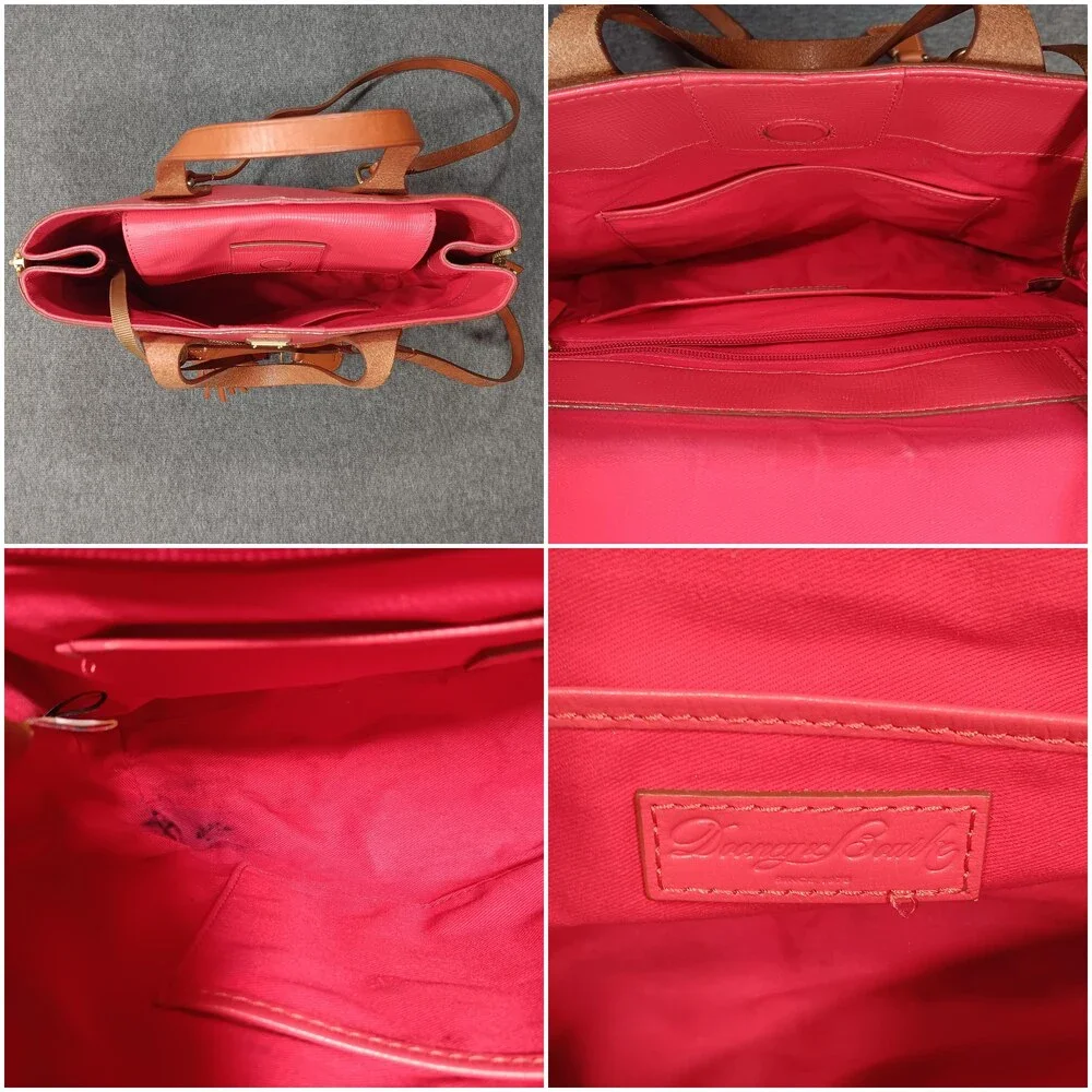 Dooney & Bourke Saffiano Leather Tote Bag Coral Pink Tassel Zip Pocket Wristlet
